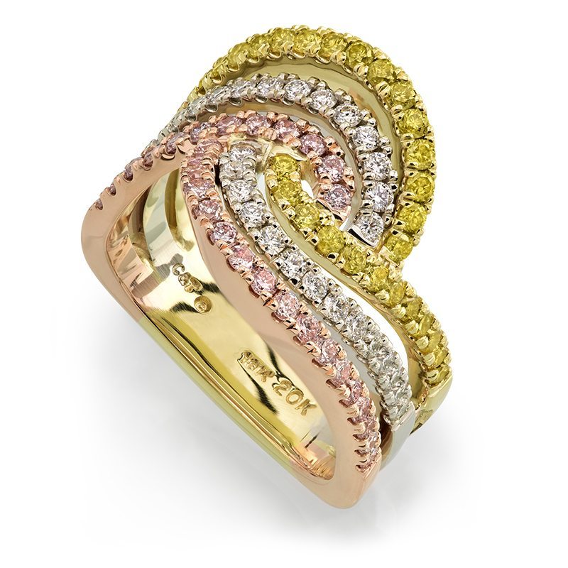 Affinity Multicolored Diamond and Gold Fashion Ring