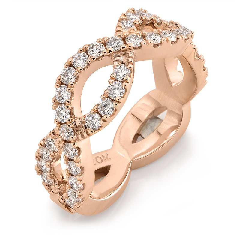 Interlace Diamond and Rose Gold Band