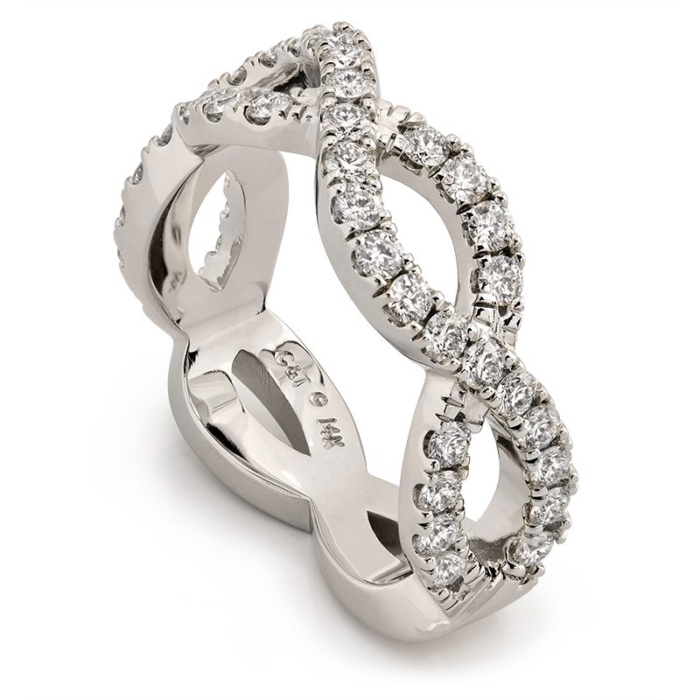 Interlace Diamond and White Gold Band