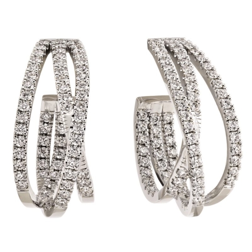 Affinity 3 Row White Gold and Diamond Earrings