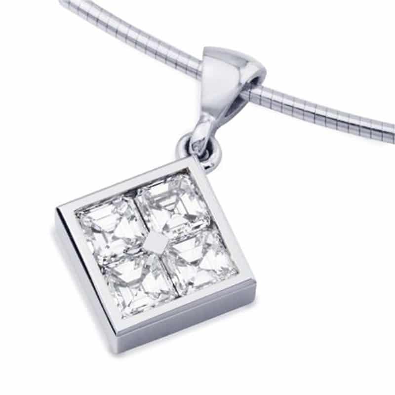 Paragon Square Emerald Cut Diamond Pendant