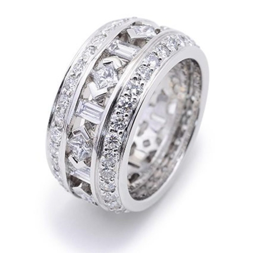 Eternity Multi-Shape Diamond and Platinum Ring