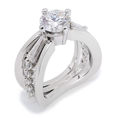 Evolve Round Brilliant Cut Diamond 3 Band Bridal Ring