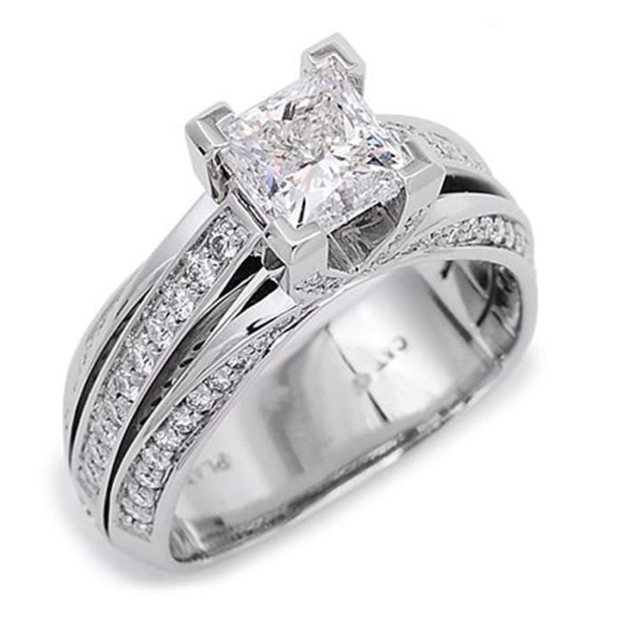 Flora Princess Cut Diamond Platinum Engagement Ring