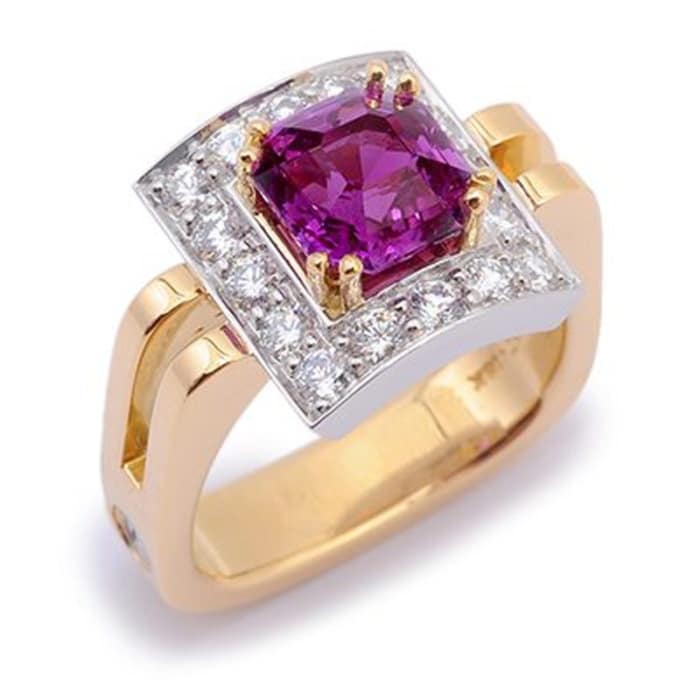 Interlude Plum Sapphire and Diamond Ring