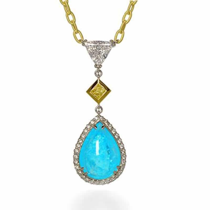 Masterpiece Paraiba Tourmaline and Dimaond Necklace