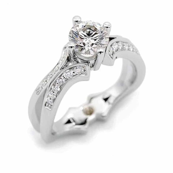 Evolve Round Brilliant Cut Diamond Split Band Engagement Ring