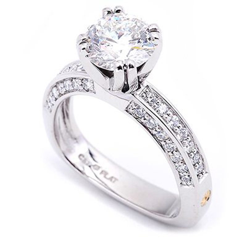 Paragon Round Brilliant Cut Diamond Platinum Bridal Ring