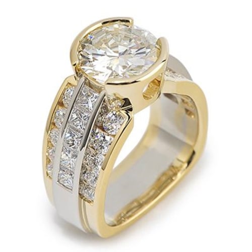 Paragon Round Brilliant Cut Diamond Two-Tone Ring