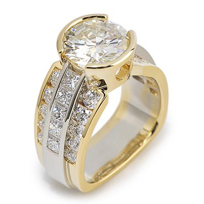 Paragon Round Brilliant Cut Diamond Two-Tone Ring