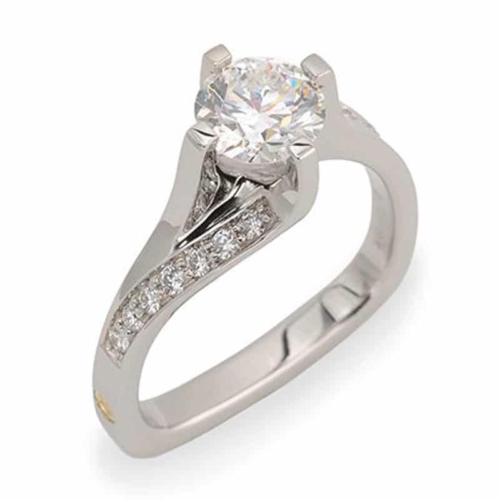 Revolution Round Brilliant Cut Diamond White Gold Engagement Ring