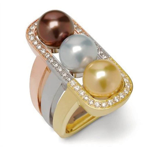 Escapade Multi-Colored Pearl and Gold Ring