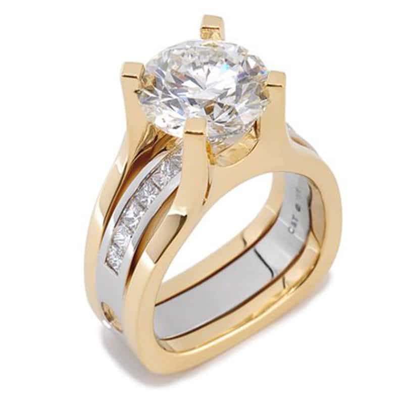 Interlace 4 Carat Diamond Two-Tone Bridal Ring