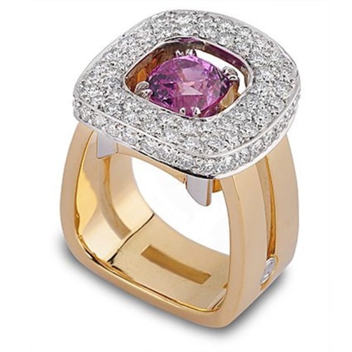 Majestic Pink Sapphire and Diamond Fashion Ring