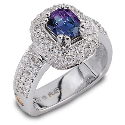Majestic Alexandrite and Diamond Platinum Fashion Ring