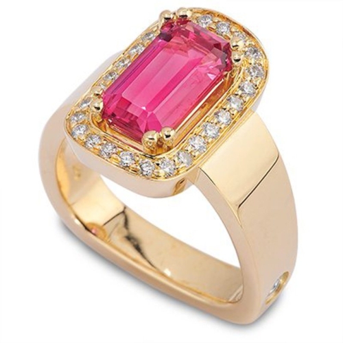 Escapade Pink Spinel and Diamond Halo Ring