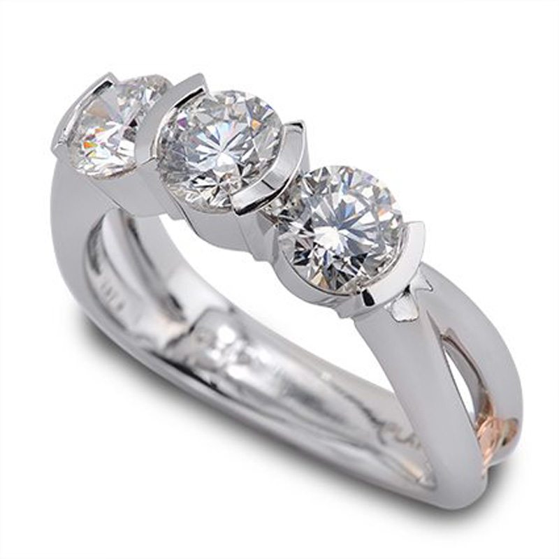 Interlude Platinum 3-Stone Diamond Ring