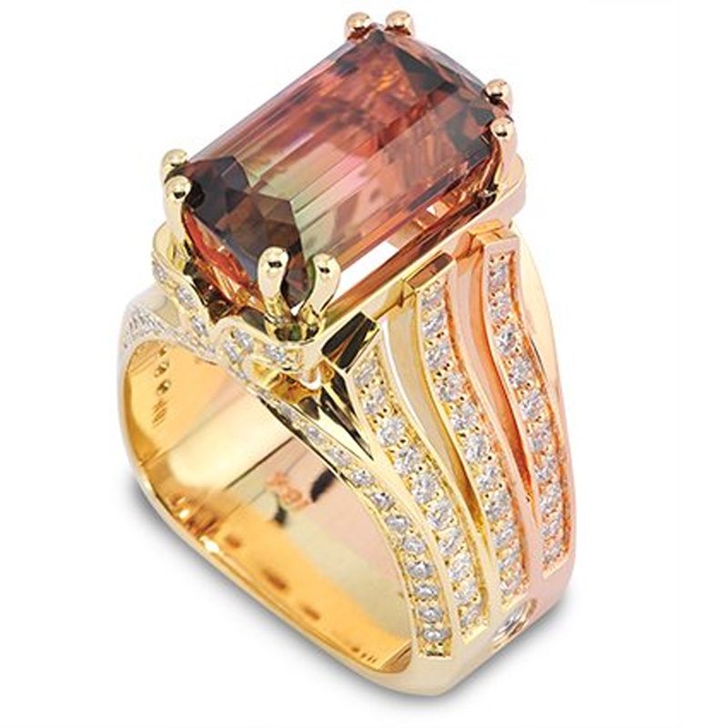 Flora Watermelon Tourmaline Fashion Ring