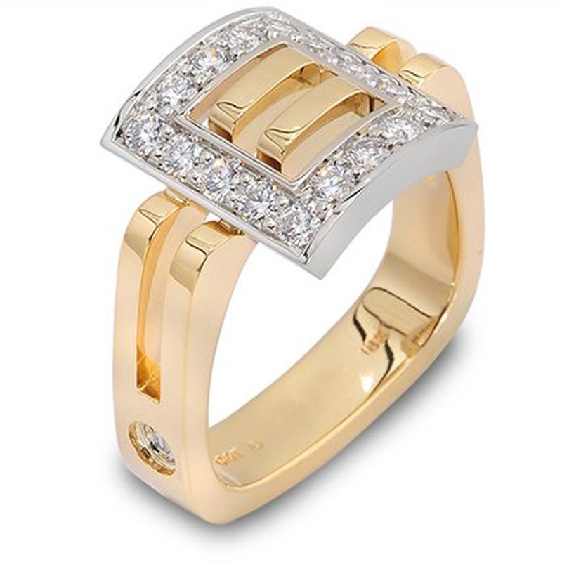 Two-Tone Gold Buckle Ring