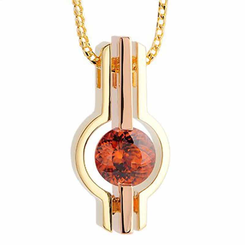 Interlude Zircon Yellow and Rose Gold Pendant