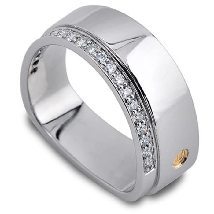 Horizon Diamond White Gold Men's Wedding Band