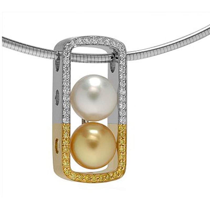 Escapade 2 Pearl and Diamond Two-Tone Pendant