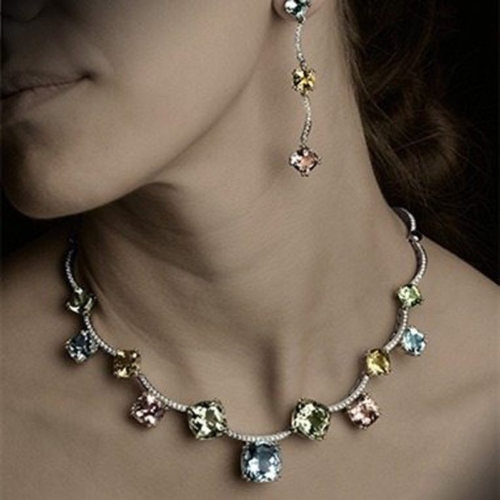 Masterpiece Diamond and Colored Gemstone Statement Necklace