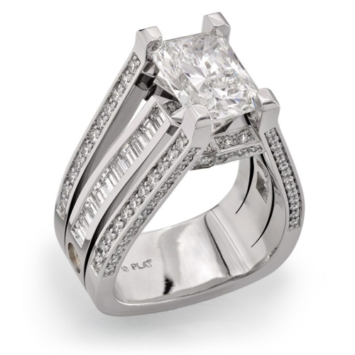 Interlace Radiant Cut Diamond and Platinum Engagement Ring