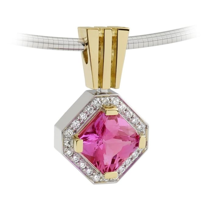 Majestic Pink Sapphire and Diamond Pendant