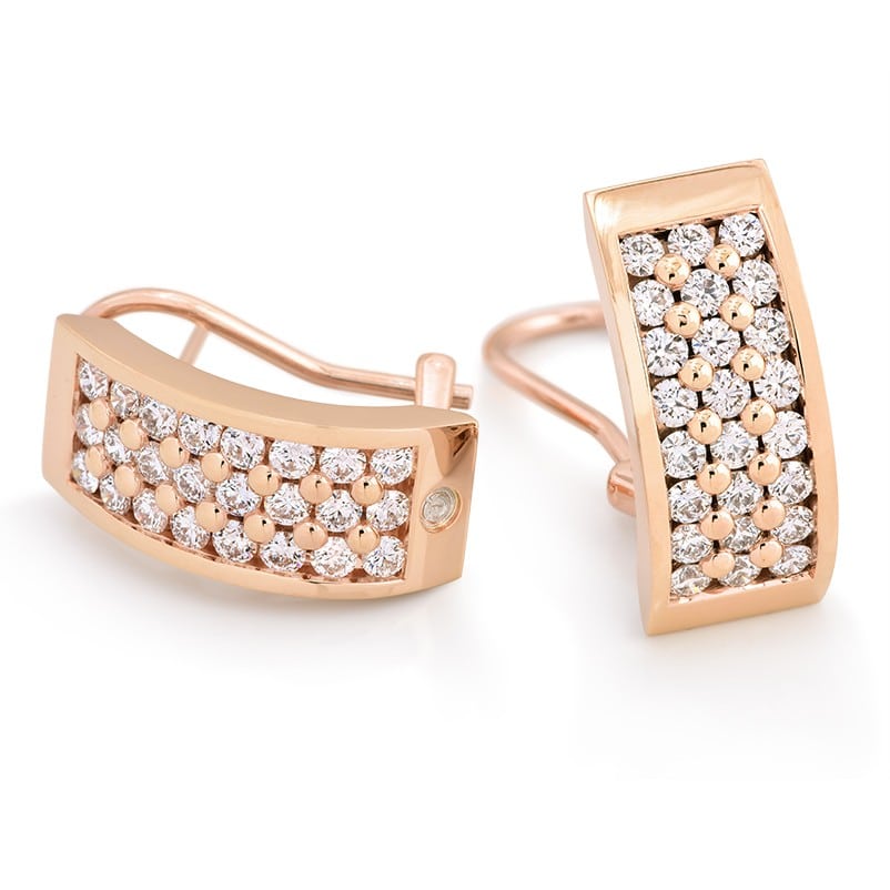 Paragon Pave Rose Gold Earrings