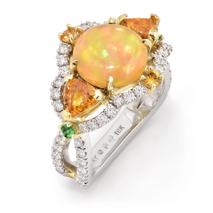Deco Opal Ring