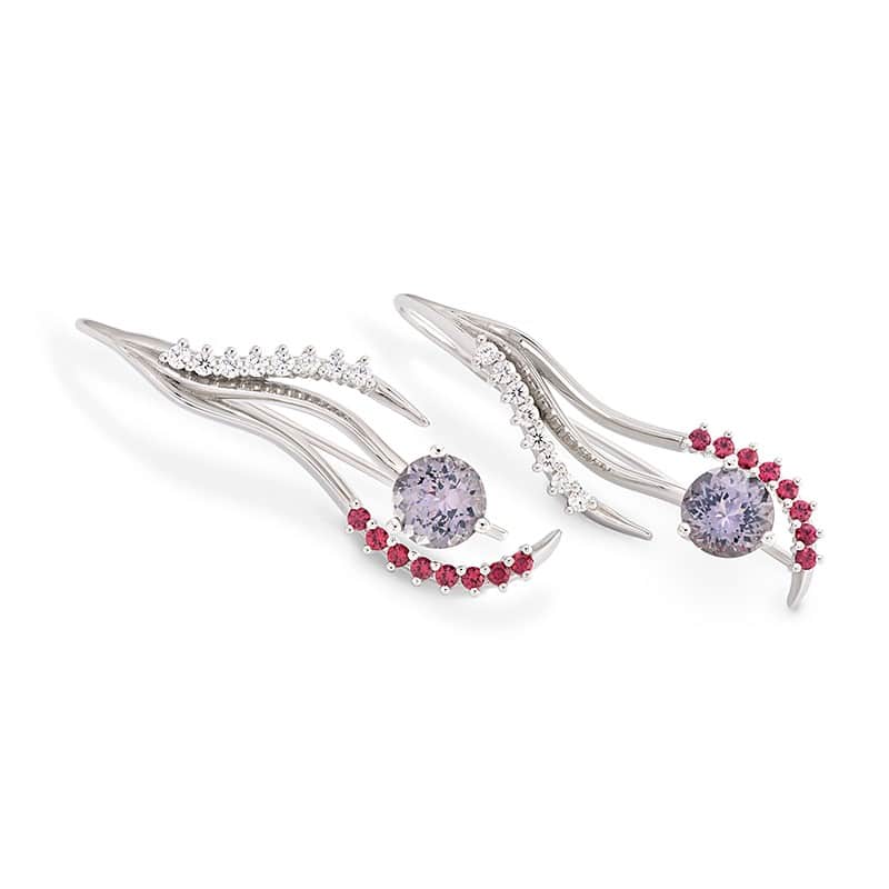 Affinity Platinum and Spinel Earrings