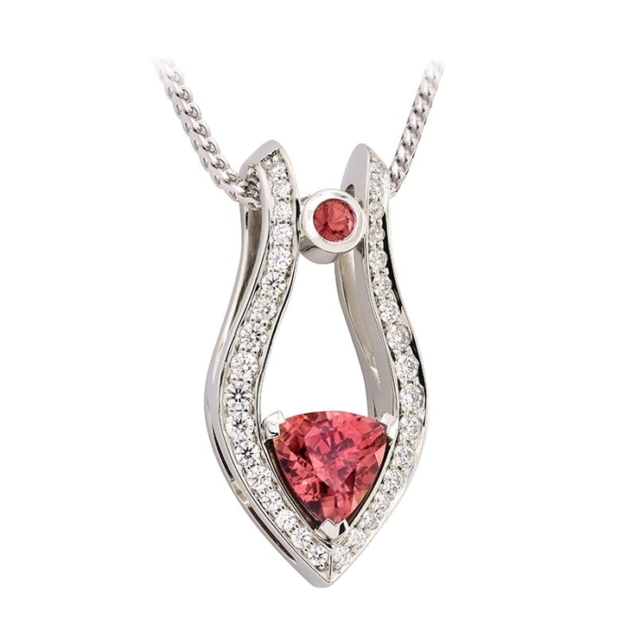 Interlace Trillion Cut Sapphire Pendant