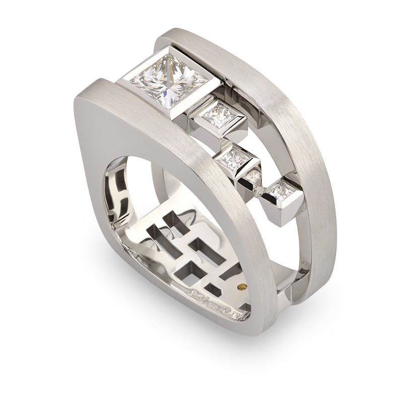 Horizon Platinum Princess Cut Diamond Gents Ring