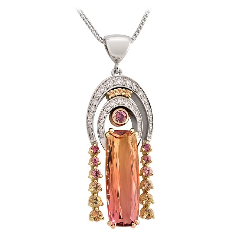 Deco Collection Bi-Color Topaz Pendant