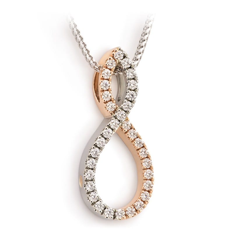 Interlace Two Tone Diamond Pendant