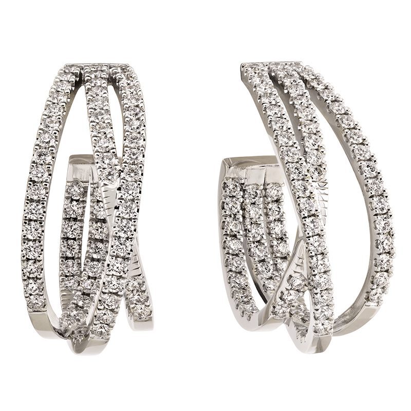 affinity row white gold and diamond earrings
