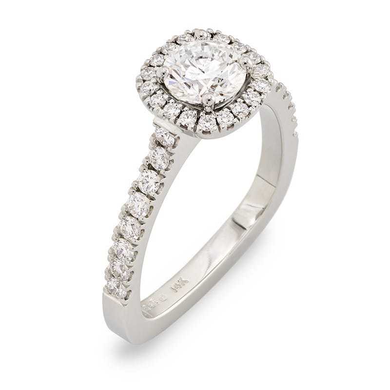 round diamond halo style engagement ring