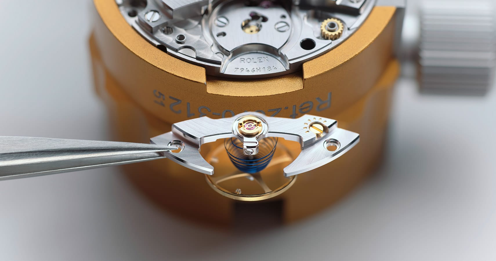 Rolex servicing procedure assembly lubrication of the movement.