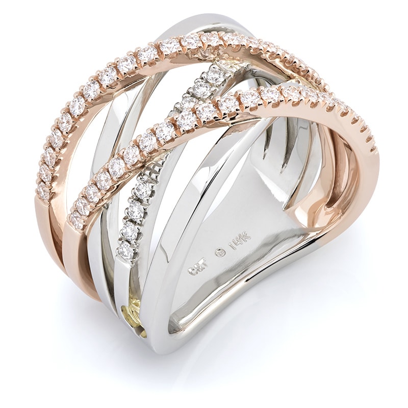 Affinity White and Rose Gold Ring