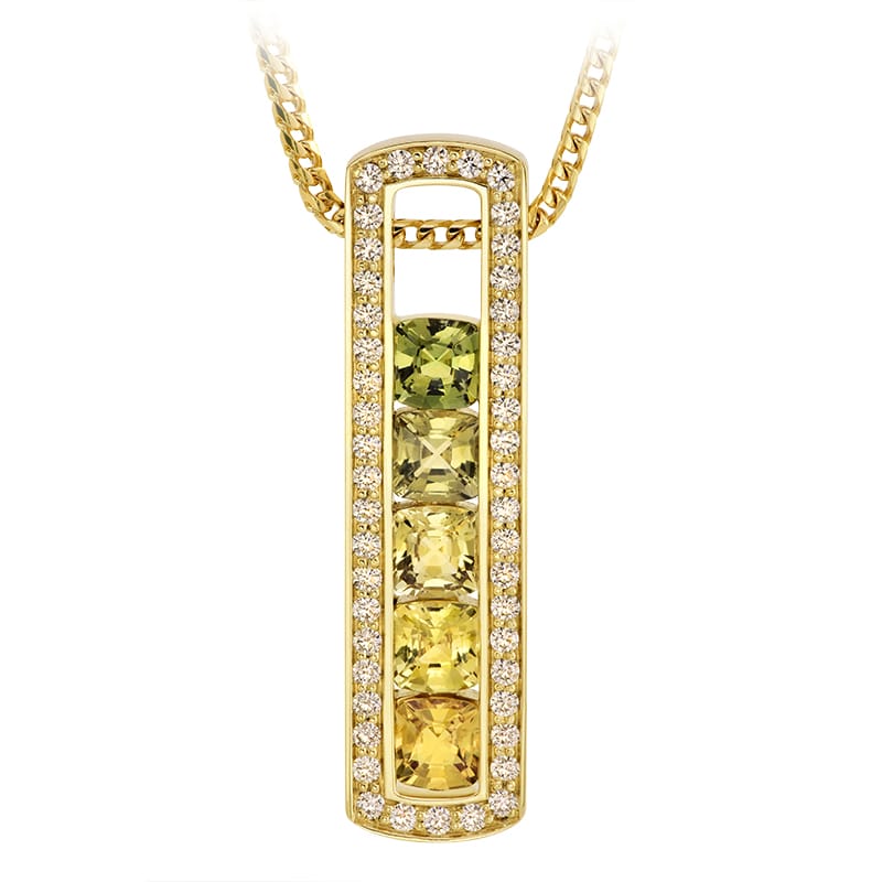 Escapade Yellow Gold and Sapphire Pendant