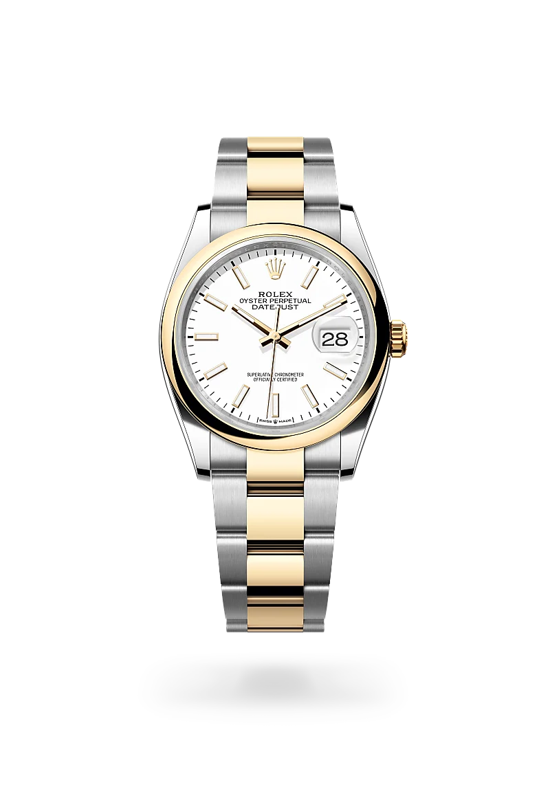 m126203-0020_drp-upright-bba-with-shadow Datejust 36 Yellow Rolesor - combination of Oystersteel and yellow gold M126203-0020