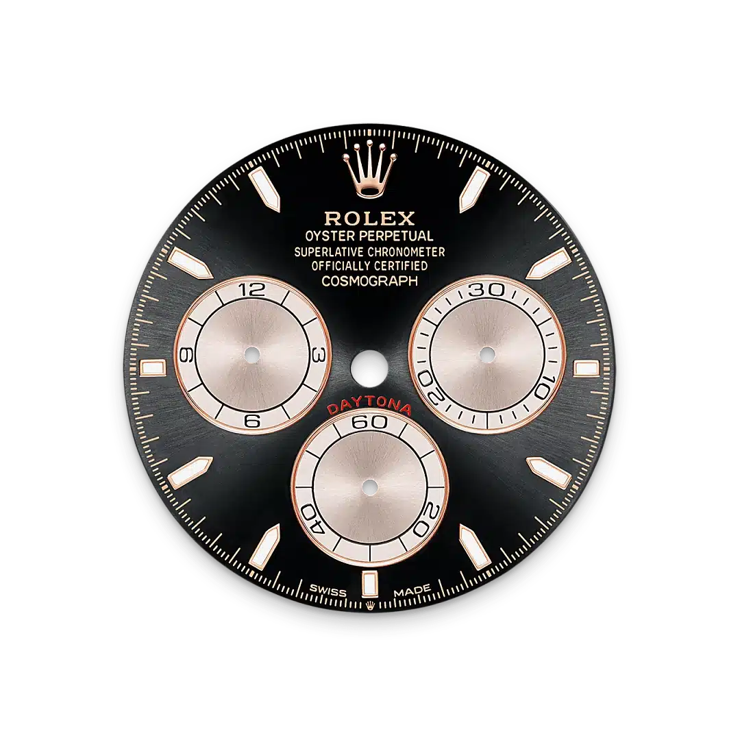 m126505-0001_dial Bright black and Sundust dial