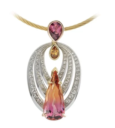 Masterpiece Bi-Color Topaz and Diamond Pendant