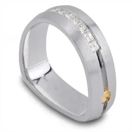 Men’s Princess Cut Diamond Wedding Band